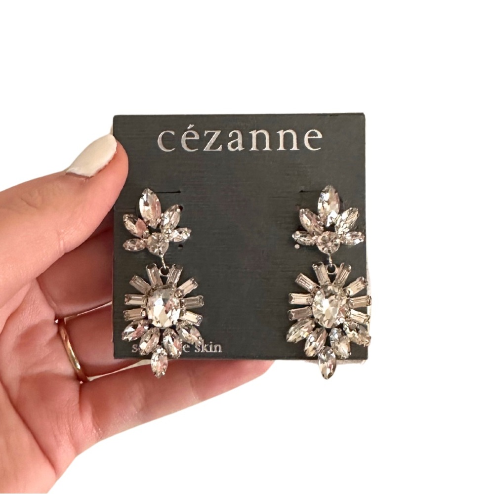 Cézanne Sensitive Skin Silver Crystal Earrings